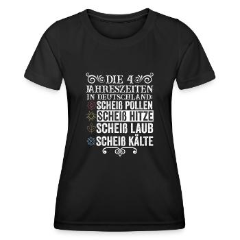 Die 4 Jahreszeiten In Deutschland - Frauen Funktions-T-Shirt - Schwarz - Vorne - AI Model Female 172 light (172cm)