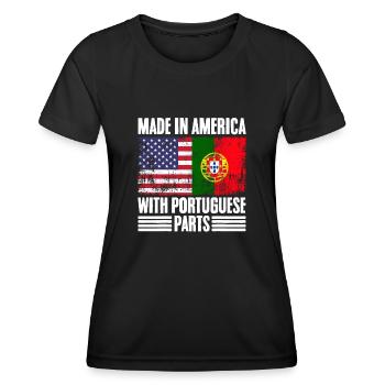 Made In America Vintage Racines portugaises A USA - T-shirt sport Femme - noir - Devant - AI Model Female 172 light (172cm)