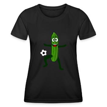 Gurke Fußball Fußballverein Gurken - Frauen Funktions-T-Shirt - Schwarz - Vorne - AI Model Female 172 light (172cm)