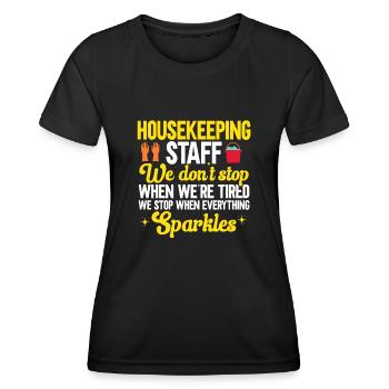 Domestic help, cleaner, housekeeper - Women's Functional T-Shirt - black - Front - AI Model Female 172 light (172cm)