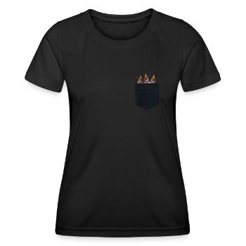 Drôle d’observation d’oiseaux - T-shirt sport Femme - noir - Devant - AI Model Female 172 light (172cm)