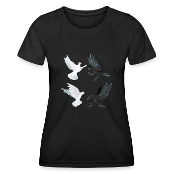 Drôle d’observation d’oiseaux - T-shirt sport Femme - noir - Devant - AI Model Female 172 light (172cm)