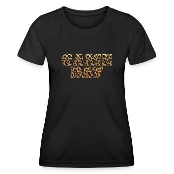 Leopard Game Day American Football Volleyball - Frauen Funktions-T-Shirt - Schwarz - Vorne - AI Model Female 172 light (172cm)