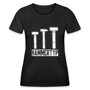 Hammer Dachdecker Hämmer Zimmermann - Frauen Funktions-T-Shirt - Schwarz - Vorne - AI Model Female 172 light (172cm)