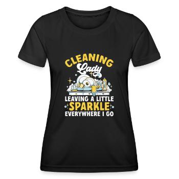 Aide domestique, femme de ménage, femme de ménage - T-shirt sport Femme - noir - Devant - AI Model Female 172 light (172cm)