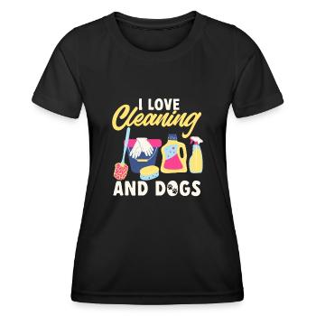 Aide domestique, femme de ménage, femme de ménage - T-shirt sport Femme - noir - Devant - AI Model Female 172 light (172cm)