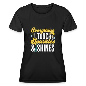 Aide domestique, femme de ménage, femme de ménage - T-shirt sport Femme - noir - Devant - AI Model Female 172 light (172cm)