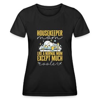 Domestic help, cleaner, housekeeper - Women's Functional T-Shirt - black - Front - AI Model Female 172 light (172cm)