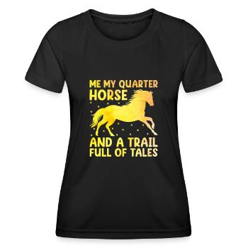 American Quarter Horse Equestrian Horse Lover Hors - Women's Functional T-Shirt - black - Front - AI Model Female 172 light (172cm)