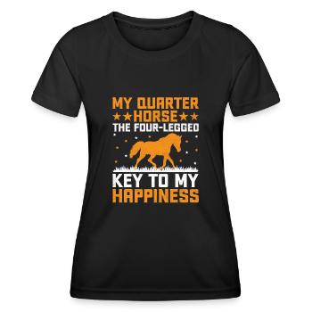 American Quarter Horse Reitpferd Liebhaber Hors - Frauen Funktions-T-Shirt - Schwarz - Vorne - AI Model Female 172 light (172cm)