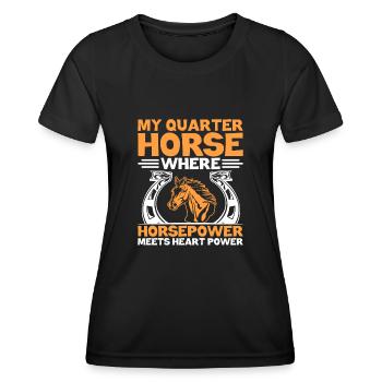 American Quarter Horse Equestrian Horse Lover Hors - T-shirt sport Femme - noir - Devant - AI Model Female 172 light (172cm)