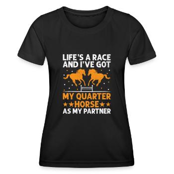 American Quarter Horse Equestrian Horse Lover Hors - Women's Functional T-Shirt - black - Front - AI Model Female 172 light (172cm)