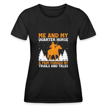 American Quarter Horse Equestrian Horse Lover Hors - Women's Functional T-Shirt - black - Front - AI Model Female 172 light (172cm)