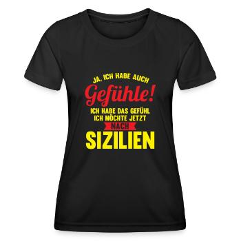 Sizilianer Sizilianisch Sizilien - Frauen Funktions-T-Shirt - Schwarz - Vorne - AI Model Female 172 light (172cm)