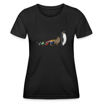 Funny Bird Watcher Birding Watching - Women's Functional T-Shirt - black - Front - AI Model Female 172 light (172cm)