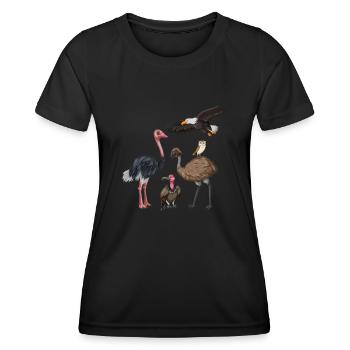 Drôle d’observation d’oiseaux - T-shirt sport Femme - noir - Devant - AI Model Female 172 light (172cm)