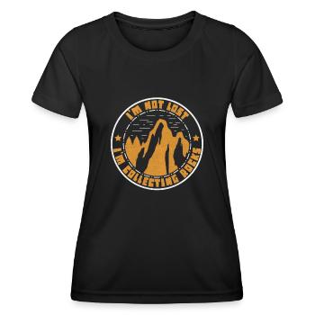 Je ne suis pas perdu Je collectionne des roches Drôle de géologie - T-shirt sport Femme - noir - Devant - AI Model Female 172 light (172cm)
