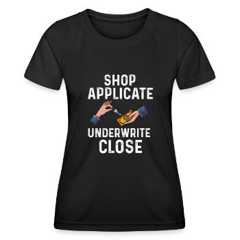 shop applicate underwrite close Design for a - Women's Functional T-Shirt - black - Front - AI Model Female 172 light (172cm)