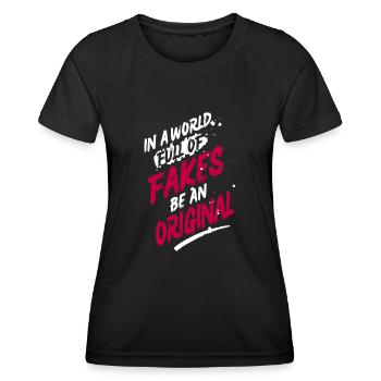 Soyez un original - T-shirt sport Femme - noir - Devant - AI Model Female 172 light (172cm)