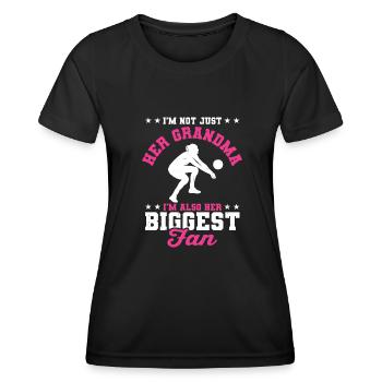 Je suis sa grand-mère Je suis son plus grand fan Libero Volleyb - T-shirt sport Femme - noir - Devant - AI Model Female 172 light (172cm)