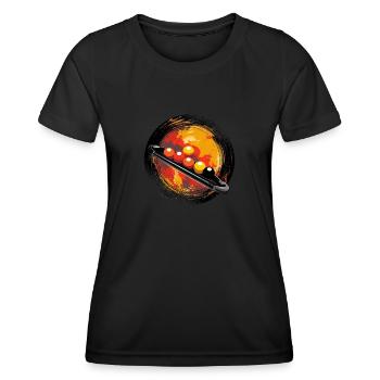 Jeu de snooker Table de snooker Boules de snooker vintage - T-shirt sport Femme - noir - Devant - AI Model Female 172 light (172cm)
