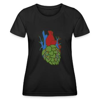 Hops Heart Beer Brewery Hobby Brewer - Women's Functional T-Shirt - black - Front - AI Model Female 172 light (172cm)