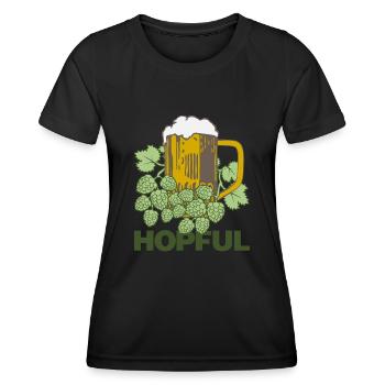 Hops Beer Saying Brewery Hobby Brewer - Women's Functional T-Shirt - black - Front - AI Model Female 172 light (172cm)
