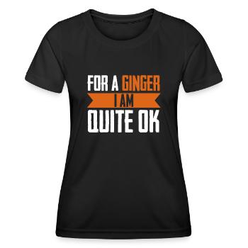 Rote Haare Witz Rothaarig Rotschopf - Frauen Funktions-T-Shirt - Schwarz - Vorne - AI Model Female 172 light (172cm)