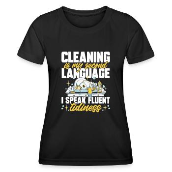 Aide domestique, femme de ménage, femme de ménage - T-shirt sport Femme - noir - Devant - AI Model Female 172 light (172cm)