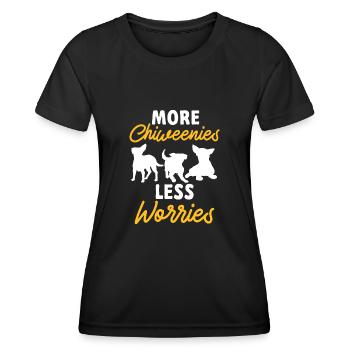 Chiweenie Chien - T-shirt sport Femme - noir - Devant - AI Model Female 172 light (172cm)