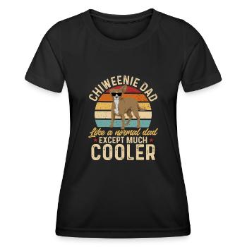Chiweenie Chien - T-shirt sport Femme - noir - Devant - AI Model Female 172 light (172cm)