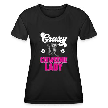 Chiweenie Chien - T-shirt sport Femme - noir - Devant - AI Model Female 172 light (172cm)