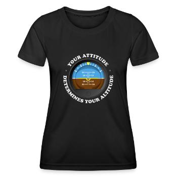 Deine Haltung bestimmt deine Höhe - - Frauen Funktions-T-Shirt - Schwarz - Vorne - AI Model Female 172 light (172cm)