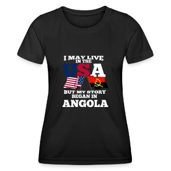Angola Usa - Frauen Funktions-T-Shirt - Schwarz - Vorne - AI Model Female 172 light (172cm)