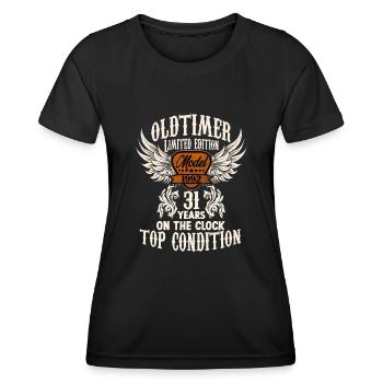 31 years oldtimer birthday rocker biker fan - Frauen Funktions-T-Shirt - Schwarz - Vorne - AI Model Female 172 light (172cm)