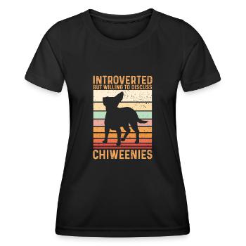 Chiweenie Chien - T-shirt sport Femme - noir - Devant - AI Model Female 172 light (172cm)