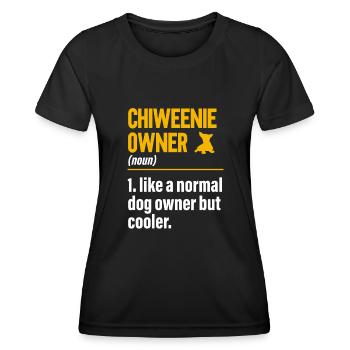 Chiweenie Chien - T-shirt sport Femme - noir - Devant - AI Model Female 172 light (172cm)