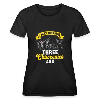 Chiweenie Chien - T-shirt sport Femme - noir - Devant - AI Model Female 172 light (172cm)