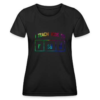 J’apprends aux enfants à lire les professeurs de sciences Lecture - T-shirt sport Femme - noir - Devant - AI Model Female 172 light (172cm)