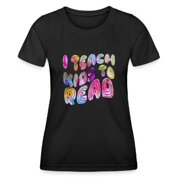 J’apprends aux enfants à lire les professeurs de sciences Lecture - T-shirt sport Femme - noir - Devant - AI Model Female 172 light (172cm)