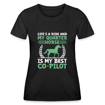 American Quarter Horse Equestrian Horse Lover Hors - Women's Functional T-Shirt - black - Front - AI Model Female 172 light (172cm)