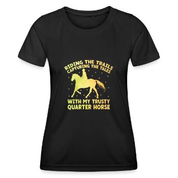 American Quarter Horse Equestrian Horse Lover Hors - T-shirt sport Femme - noir - Devant - AI Model Female 172 light (172cm)