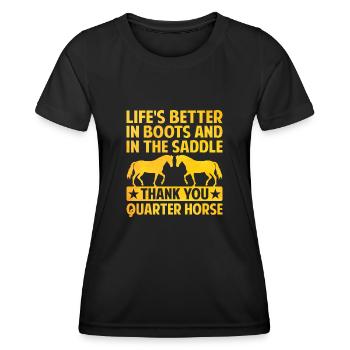 American Quarter Horse Equestrian Horse Lover Hors - Women's Functional T-Shirt - black - Front - AI Model Female 172 light (172cm)