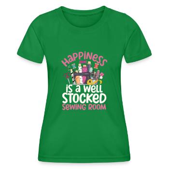 Le bonheur est une salle de couture bien garnie Drôle - T-shirt sport Femme - vert - Devant - AI Model Female 172 dark (172cm)