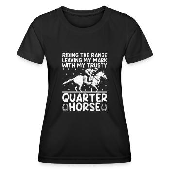 American Quarter Horse Reitpferd Liebhaber Hors - Frauen Funktions-T-Shirt - Schwarz - Vorne - AI Model Female 172 light (172cm)