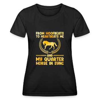 American Quarter Horse Reitpferd Liebhaber Hors - Frauen Funktions-T-Shirt - Schwarz - Vorne - AI Model Female 172 light (172cm)