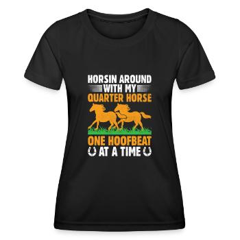 American Quarter Horse Equestrian Horse Lover Hors - Women's Functional T-Shirt - black - Front - AI Model Female 172 light (172cm)