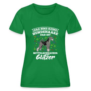 Mittelschnauzer Gassi Hundefan Hundebesitzer Hunde - Frauen Funktions-T-Shirt - Kelly Green - Vorne - AI Model Female 172 dark (172cm)