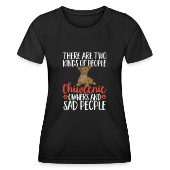 Chiweenie Chien - T-shirt sport Femme - noir - Devant - AI Model Female 172 light (172cm)