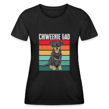 Chiweenie Chien - T-shirt sport Femme - noir - Devant - AI Model Female 172 light (172cm)